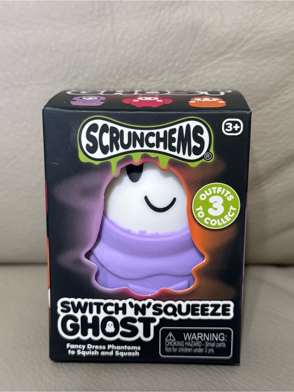 Scrunchems Switch 'N' Squeeze Ghost Squishy Fidget Sensory Toy Purple Hoodie